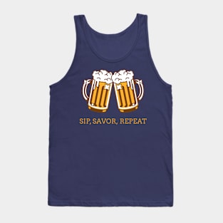 Beer Sip Savor Repeat Tank Top